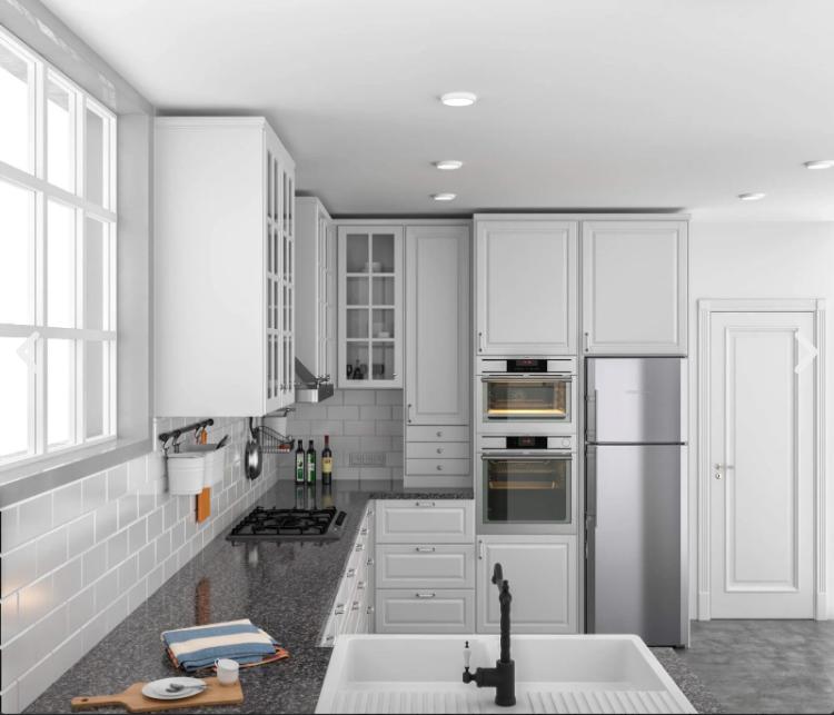 Cocina blanca clásica - ConstruFach