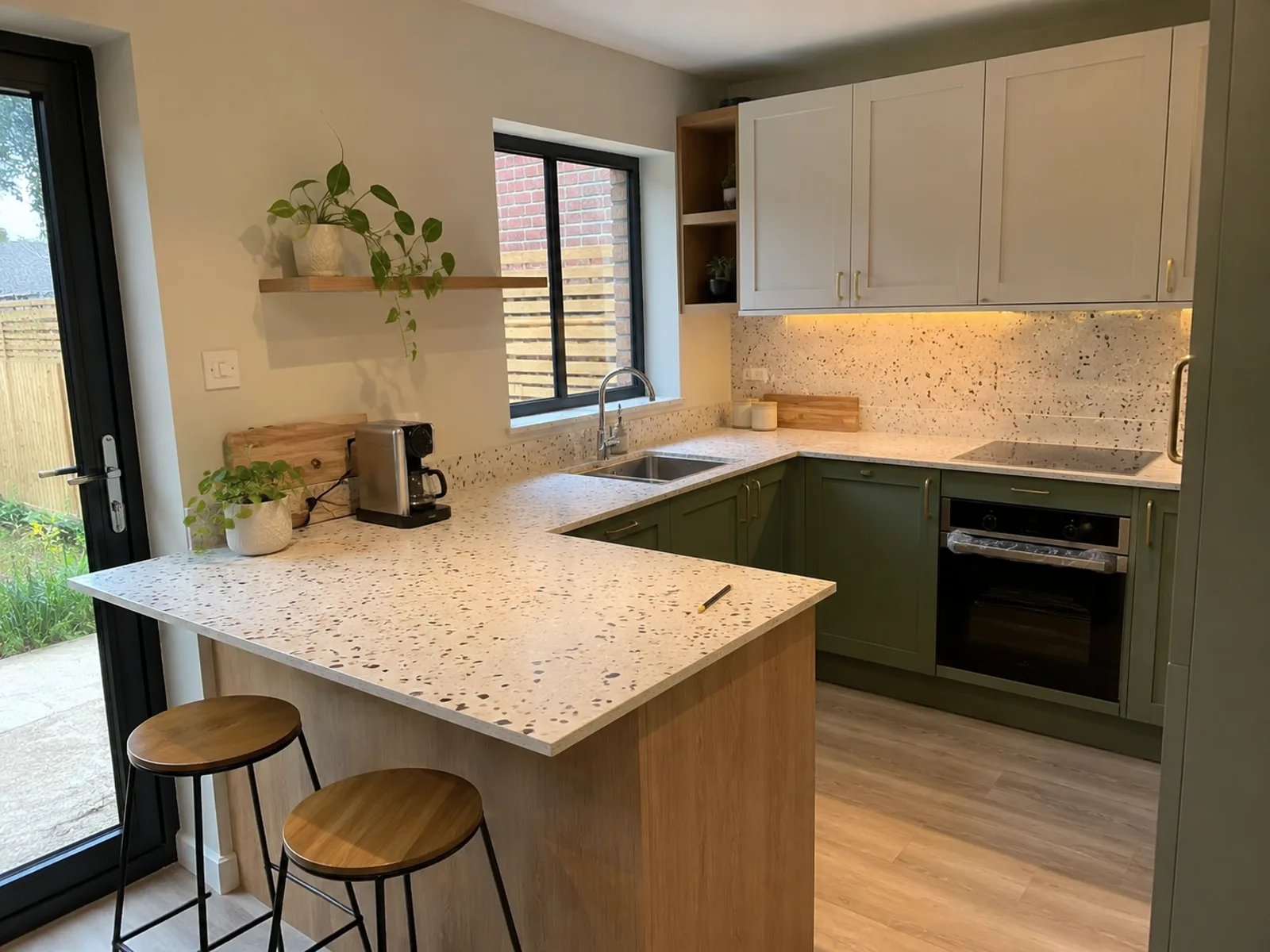 Reforma de cocina en blanco y madera — ConstruFach